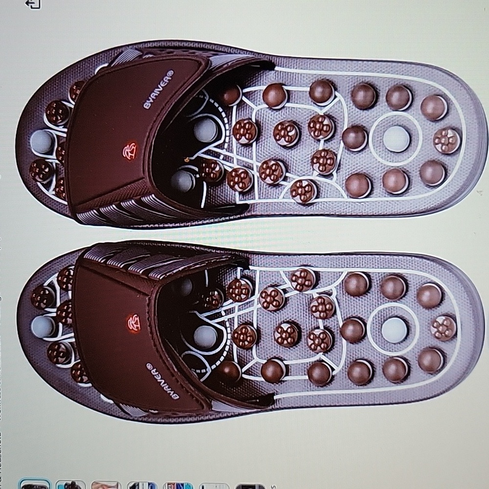 BYRIVER Acupuncture foot massage slippers reflexology no fatigue sciatica L NEW…
